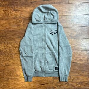 Vintage Fox Racing Heritage Forged Y2K Grey Full Zip Hoodie Size S